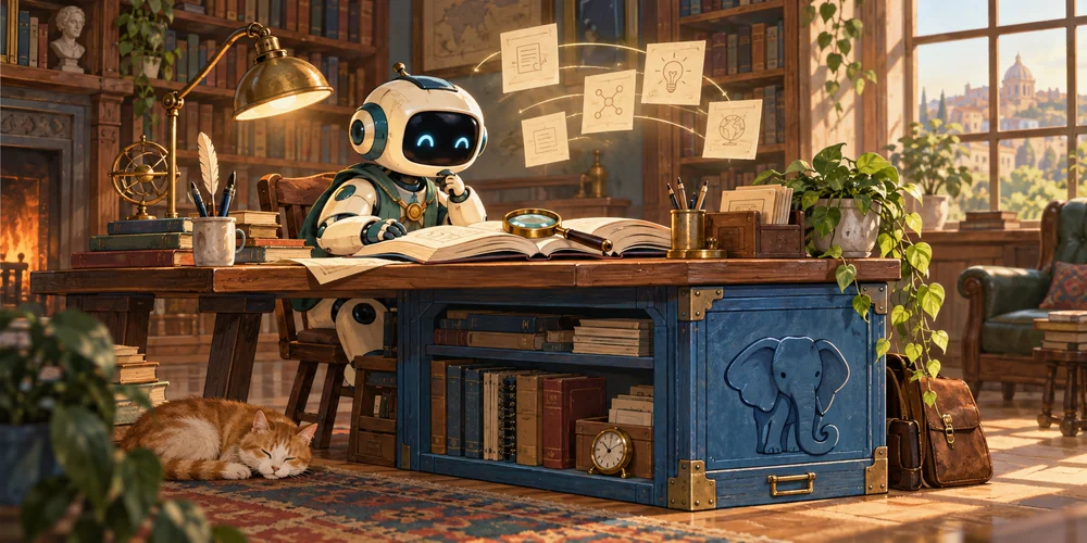 An agent working out of ephemeral context, with a reliable database underneath holding tasks, conversations, and long-term state