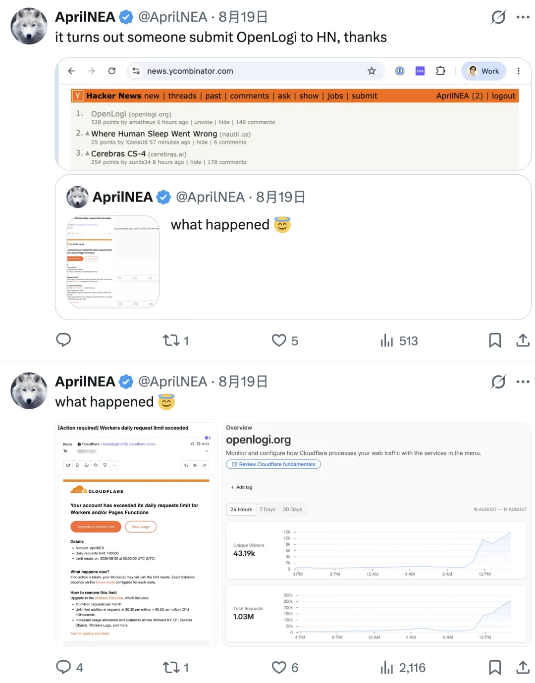 OpenLogi’s traffic surging after landing on Hacker News