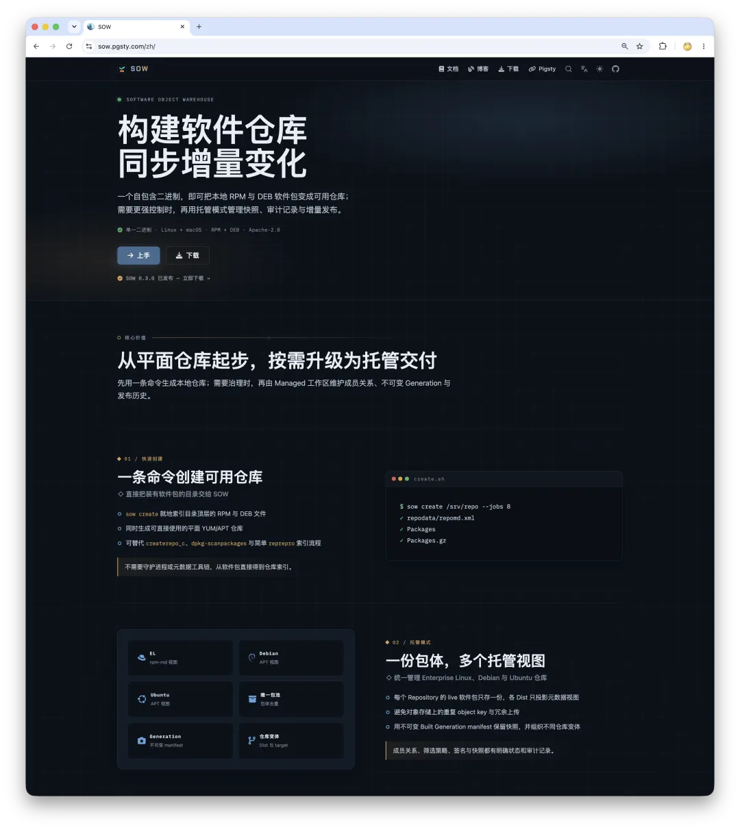 SOW 软件仓库管理器主页