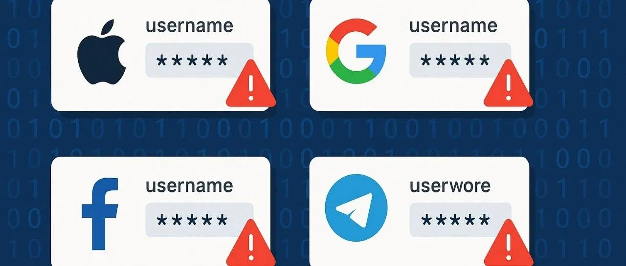 Apple,Google,FB,TG 160亿登录信息泄露