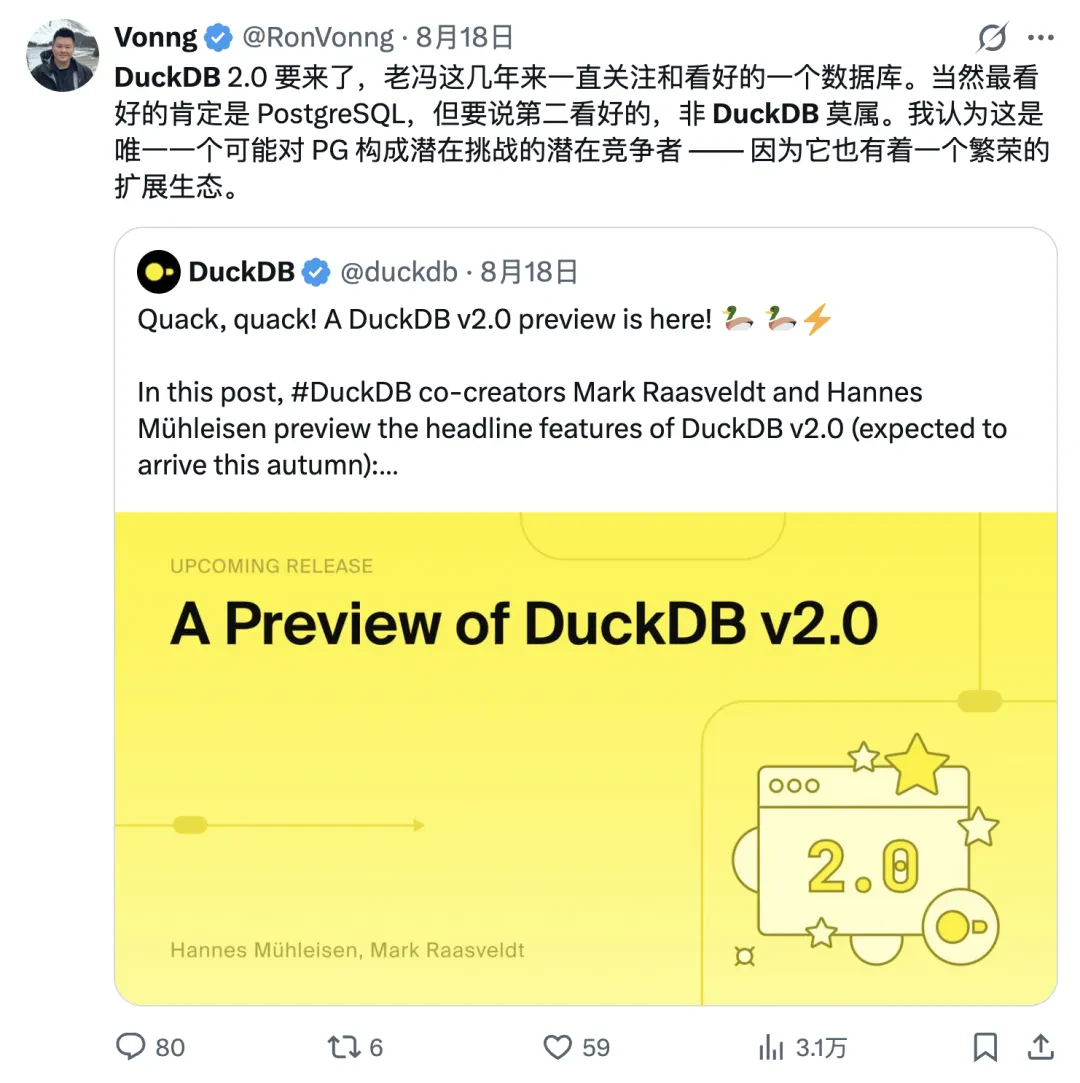 DuckDB 2.0 预告