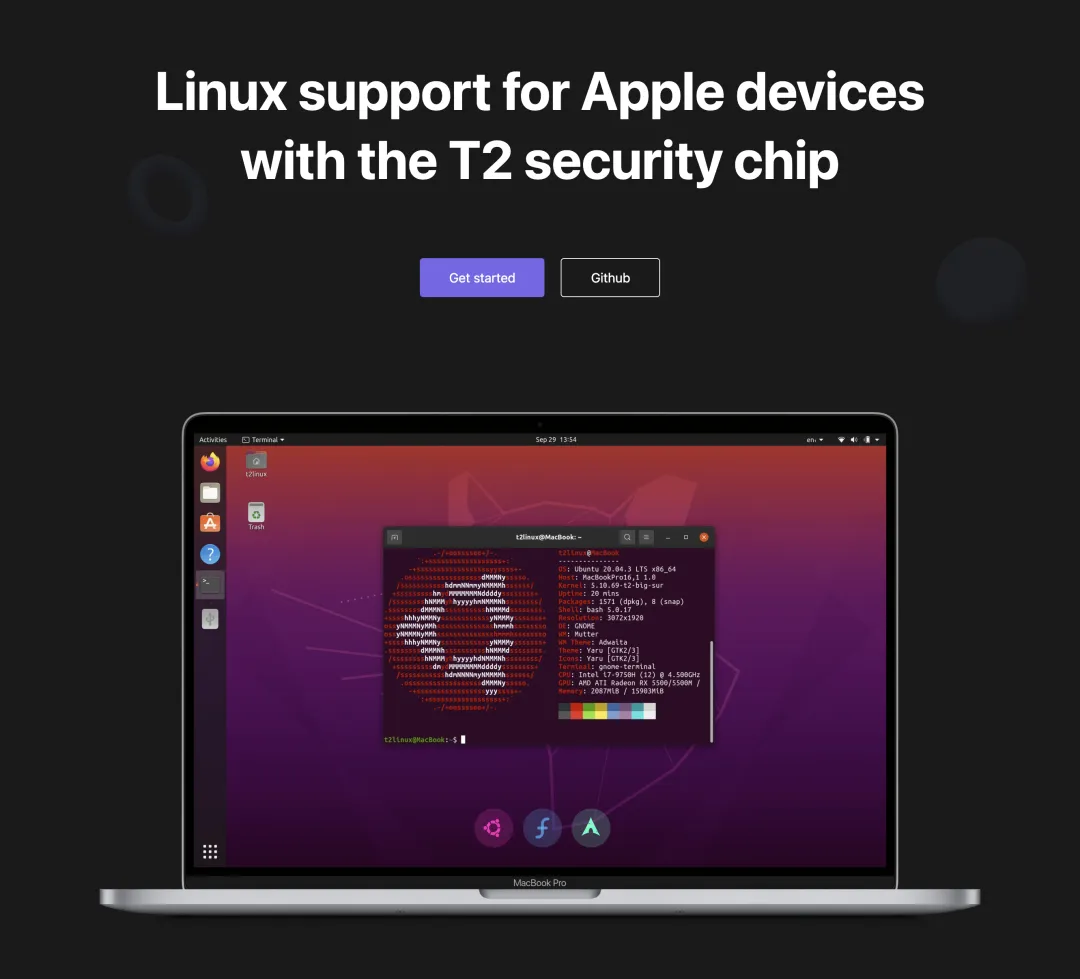 T2 Linux 为配备 T2 芯片的 Apple 设备提供 Linux 支持