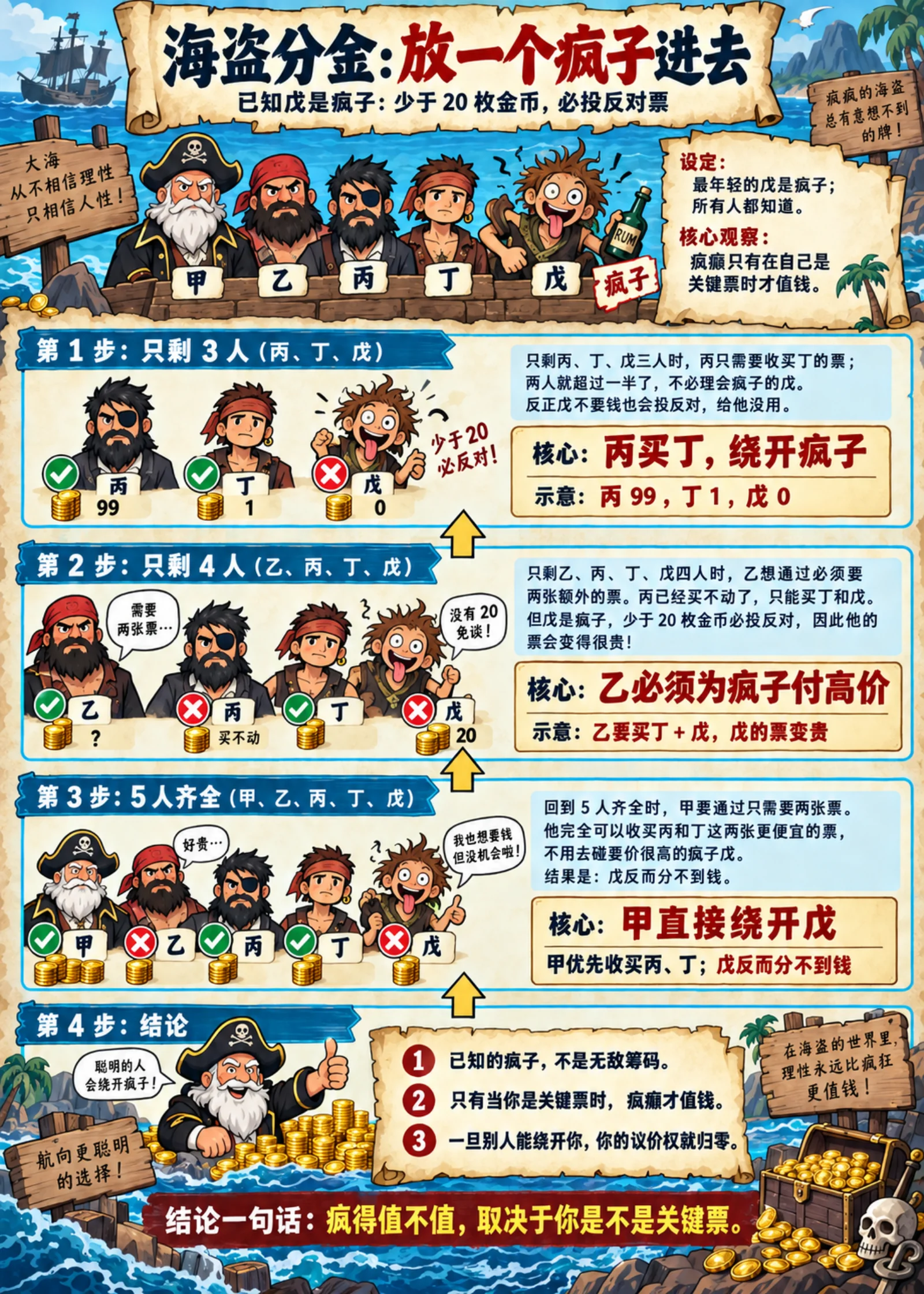 海盗分金：已知谁是疯子